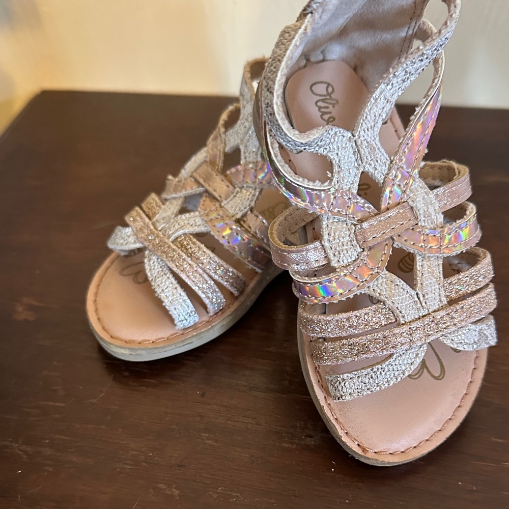 Olivia Kids Glitter Sandals - Gold